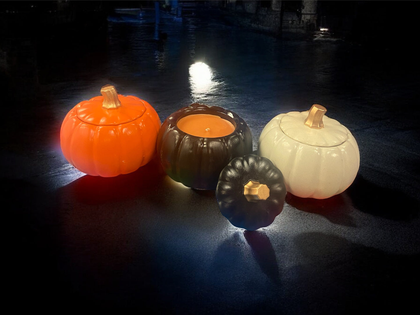 Concrete Pumpkin Candle