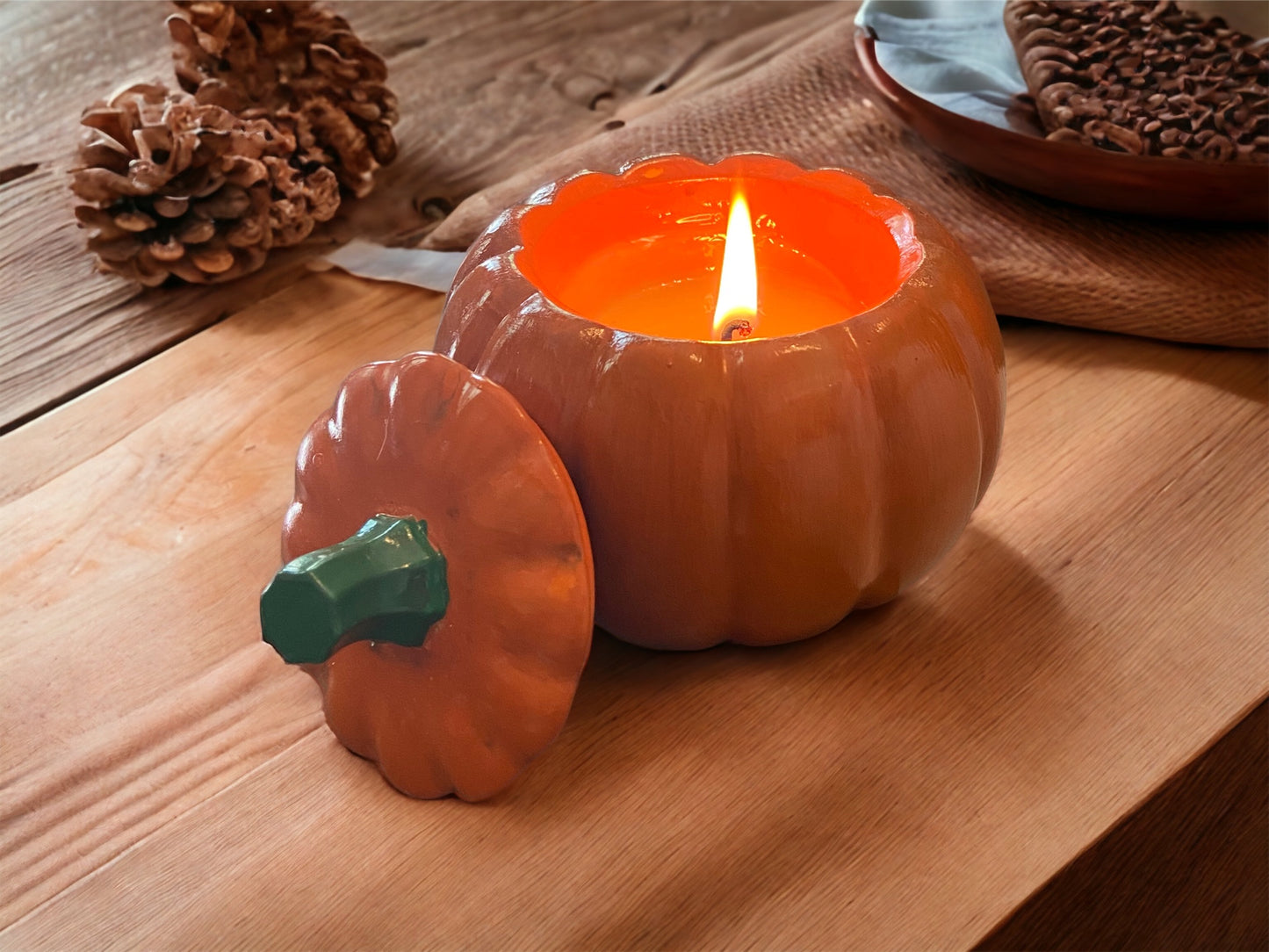 Concrete Pumpkin Candle